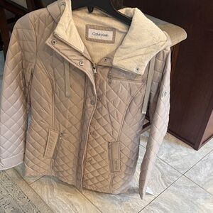 Calvin Klein Women's Quilted Beige Puffer Jacket